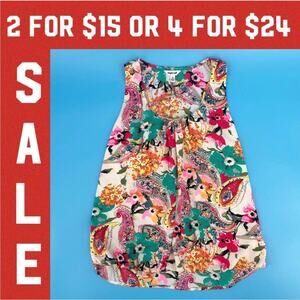 🔴 bright paisley floral print top